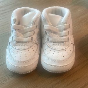 Newborn baby white Nikes size 1
